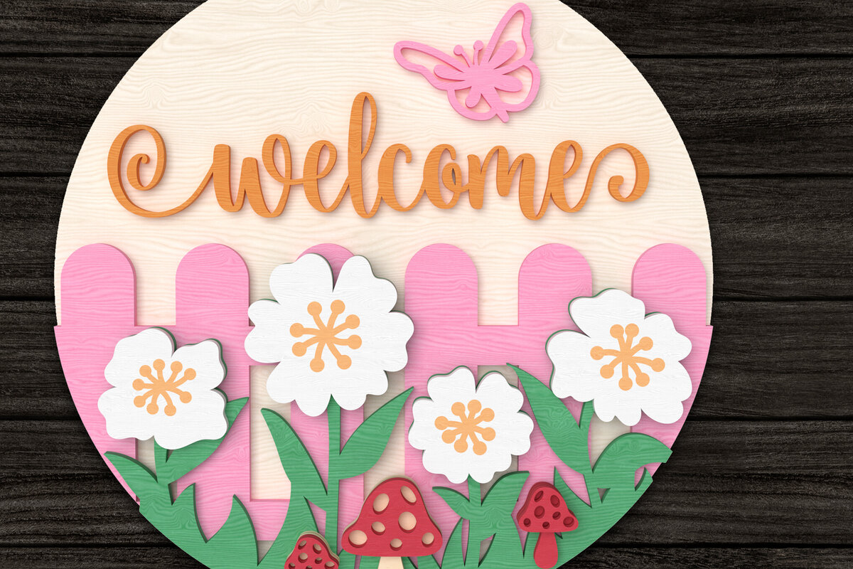 Intra απο ξύλο plywood 3mm-4mm πάχος – Καλωσόρισμα Spring Sign Δίασταση  40x30 cm INTRAFABR-113396372