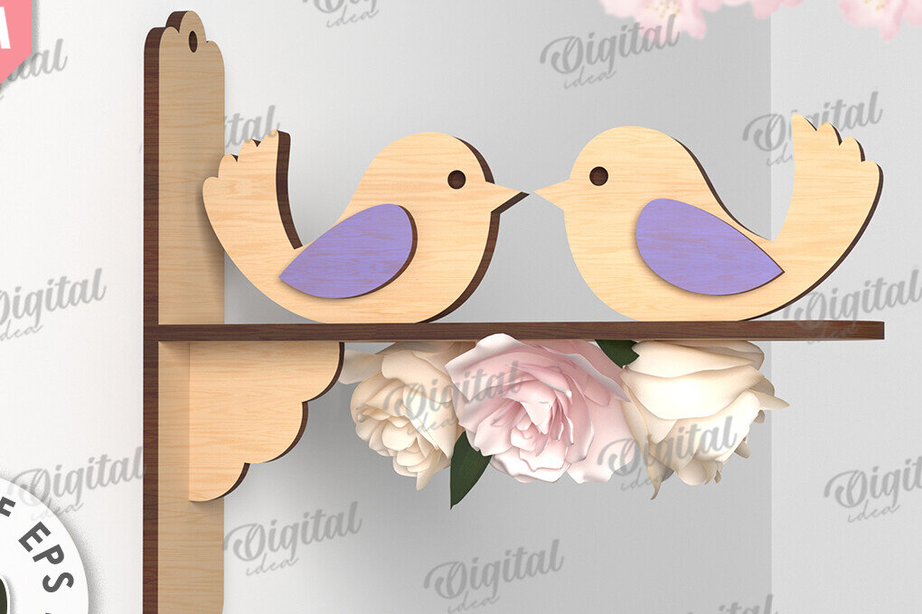 Σετ των 2 Intra απο ξύλο plywood 3mm-4mm πάχος – Καλώς ήρθες Άνοιξη. Bird Decor Δίασταση  20x20 cm INTRAFABR-116177575