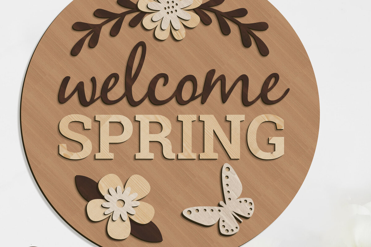 Intra απο ξύλο plywood 3mm-4mm πάχος – Welcome Spring Wall Panel, Δίασταση  45x45 cm INTRAFABR-91574071
