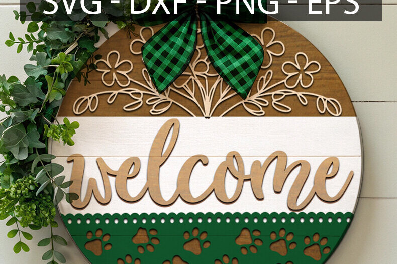 Σετ των 2 Intra απο ξύλο plywood 3mm-4mm πάχος – Καλώς ήρθατε για την Πόρτα του Αγίου Πατρικίου Δίασταση  20x20 cm INTRAFABR-117548034