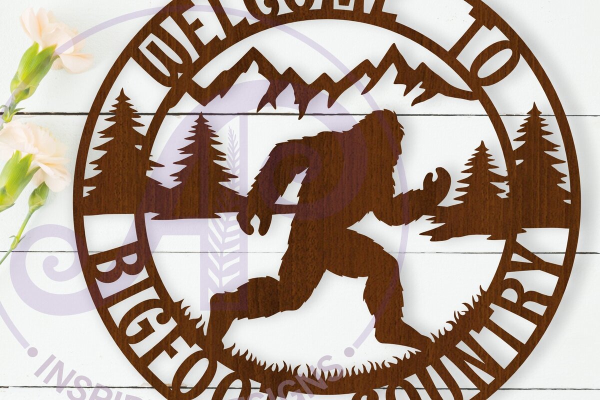 Σετ των 2 Intra απο ξύλο plywood 3mm-4mm πάχος – Καλώς ήρθατε στο Bigfoot Country Wall Art Sign Δίασταση  40x30 cm INTRAFABR-111446808