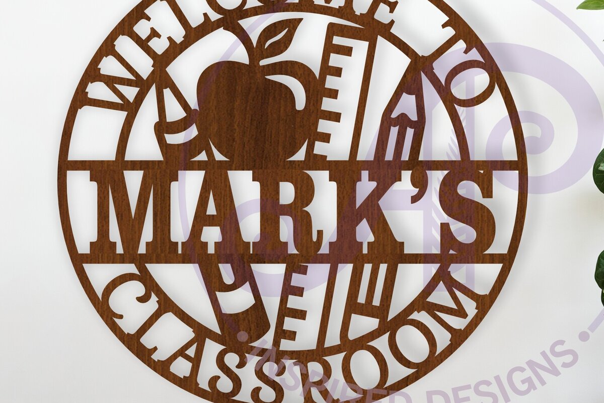 Intra απο ξύλο plywood 3mm-4mm πάχος – Καλώς ήλθατε στην επιγραφή Wall Art Name Classroom Δίασταση  40x30 cm INTRAFABR-115525665