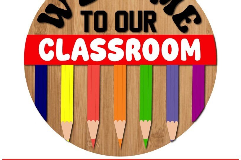 Σετ των 2 Intra απο ξύλο plywood 3mm-4mm πάχος – Καλώς ορίσατε στο Classroom School Δίασταση  20x20 cm INTRAFABR-120917697