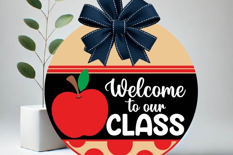 Σετ των 2 Intra απο ξύλο plywood 3mm-4mm πάχος – Καλώς ορίσατε στο Classroom School Δίασταση  20x20 cm INTRAFABR-120582922