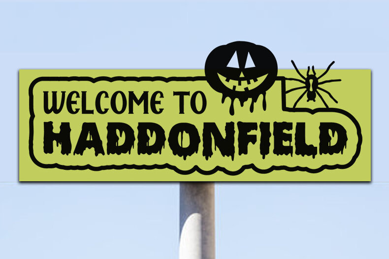 Intra απο ξύλο plywood 3mm-4mm πάχος – Καλώς ήρθατε στο Haddonfield Street Sign Δίασταση  40x30 cm INTRAFABR-76906708