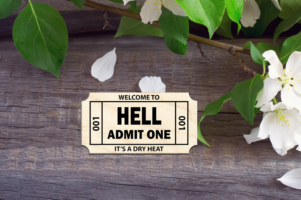 Σετ των 2 Intra απο ξύλο plywood 3mm-4mm πάχος – Καλώς ήρθατε στο Hell Ticket Δίασταση  20x20 cm INTRAFABR-114581088