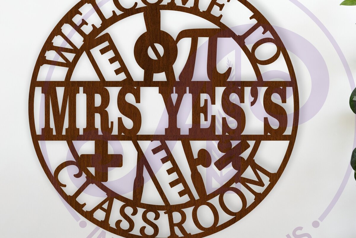 Intra απο ξύλο plywood 3mm-4mm πάχος – Καλώς ορίσατε στο Math Classroom Name Wall Art Δίασταση  40x30 cm INTRAFABR-115648108