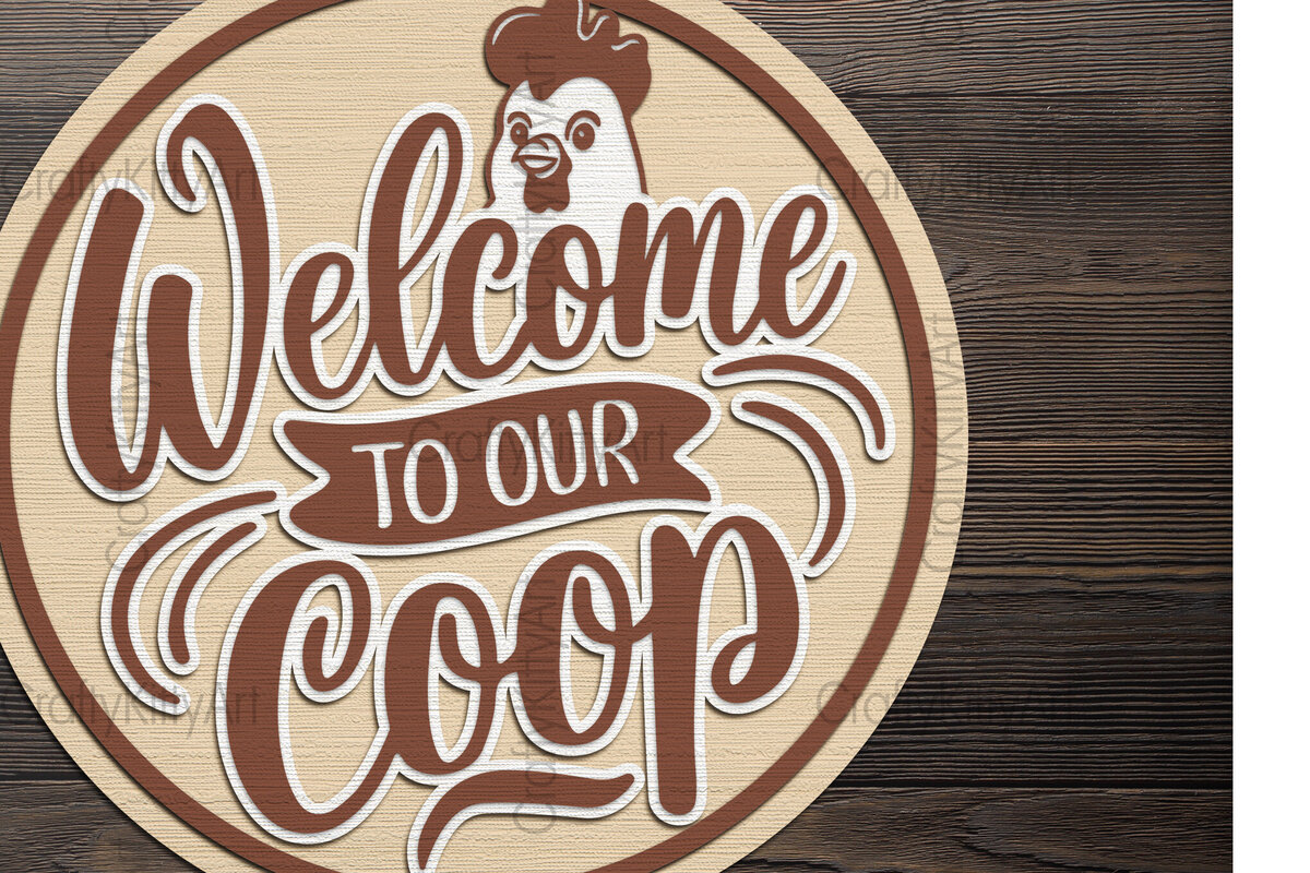 Intra απο ξύλο plywood 3mm-4mm πάχος – Καλώς ήρθατε στο Our Coop 3D Farm Sign Δίασταση  40x30 cm INTRAFABR-100386898