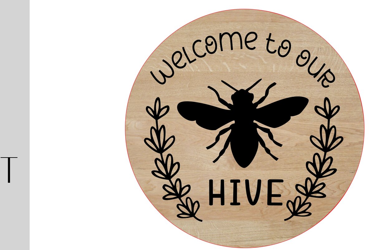 Intra απο ξύλο plywood 3mm-4mm πάχος – Καλώς ήρθατε στο Our Hive Sign Δίασταση  40x30 cm INTRAFABR-10375043