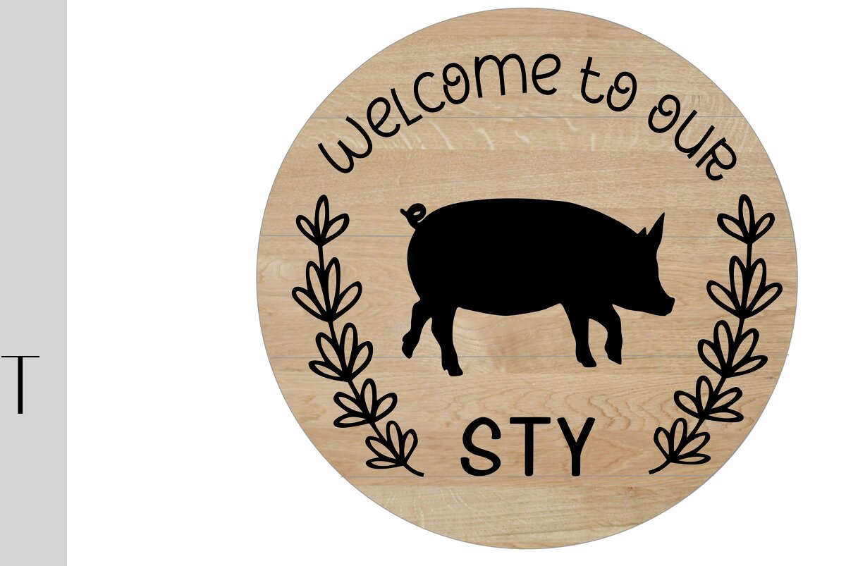 Σετ των 2 Intra απο ξύλο plywood 3mm-4mm πάχος – Καλώς ήρθατε στο Our Sty Sign Δίασταση  40x30 cm INTRAFABR-10374781