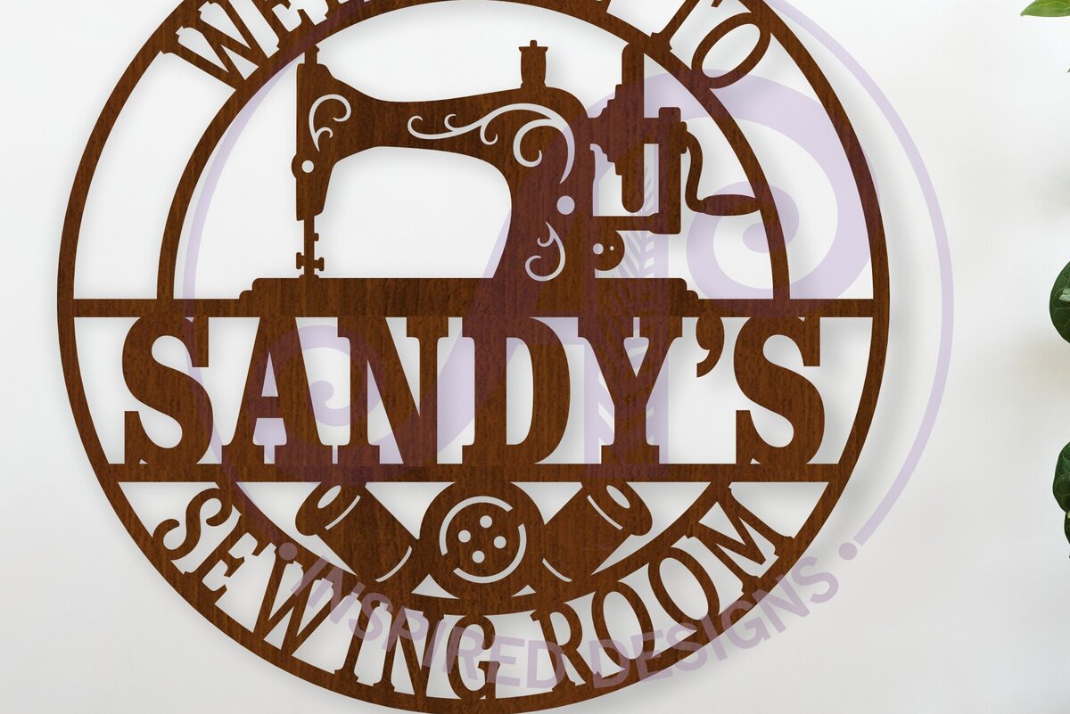 Intra απο ξύλο plywood 3mm-4mm πάχος – Καλώς ήρθατε στο Sewing Room Name Wall Art Δίασταση  40x30 cm INTRAFABR-115989030