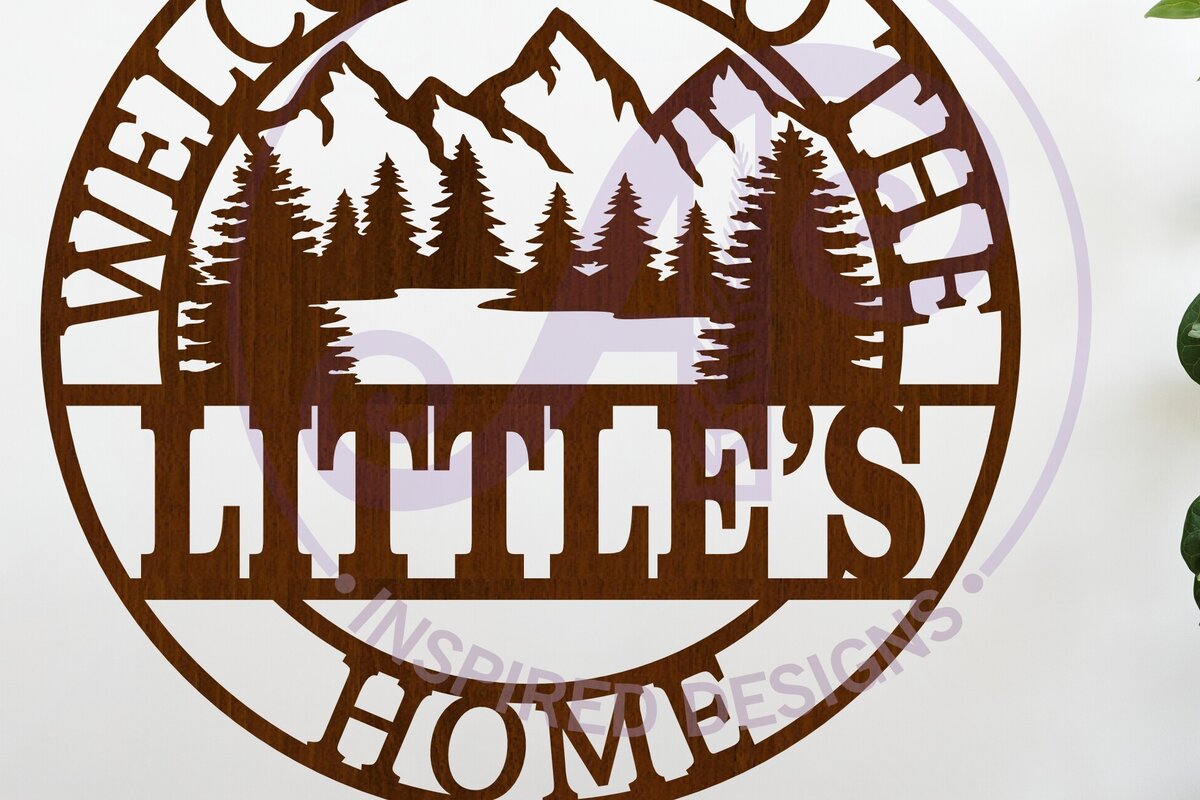 Σετ των 2 Intra απο ξύλο plywood 3mm-4mm πάχος – Καλώς ήλθατε στο Family Home Mountains Δίασταση  20x20 cm INTRAFABR-118310384