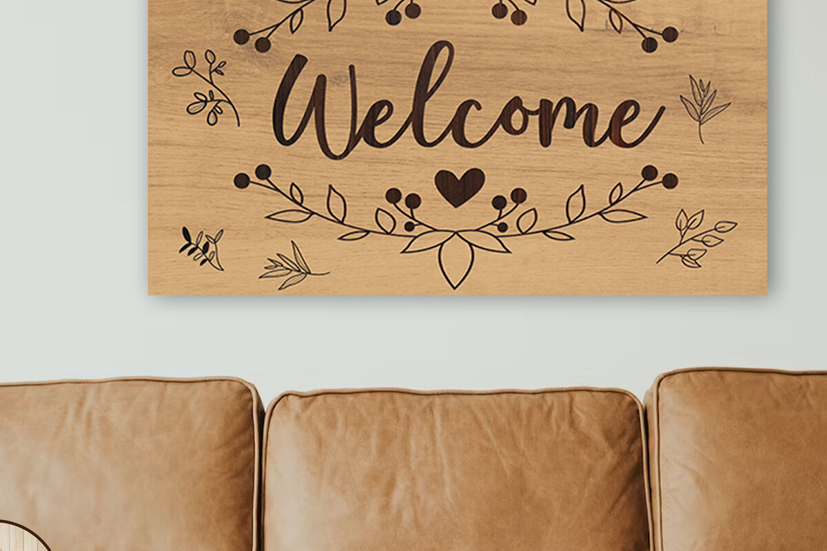 Intra απο ξύλο plywood 3mm-4mm πάχος – Διακόσμηση τοίχου καλωσορίσματος, πρότυπο κοπής σε στρώσεις Δίασταση  40x30 cm INTRAFABR-87878155