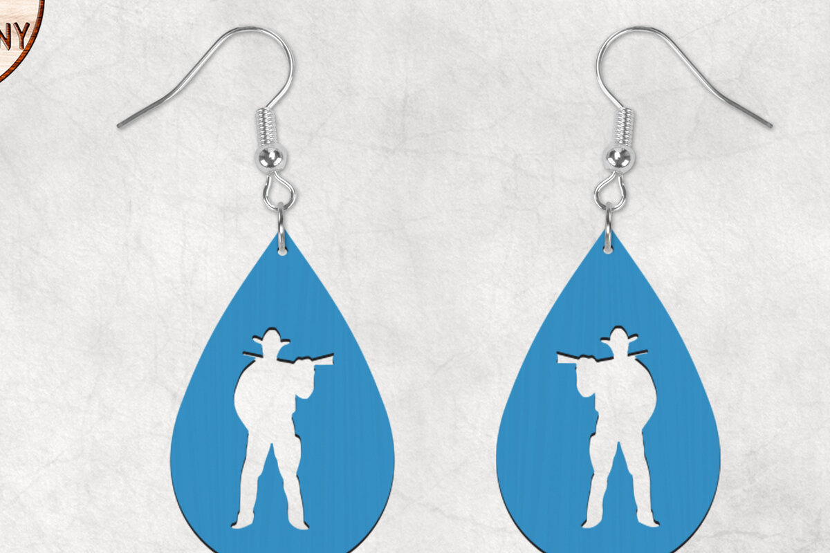 Σετ των 3 Intra απο ξύλο plywood 3mm-4mm πάχος – Western Cowboy Boho Σκουλαρίκια Δίασταση  5x5 cm INTRAFABR-28859076