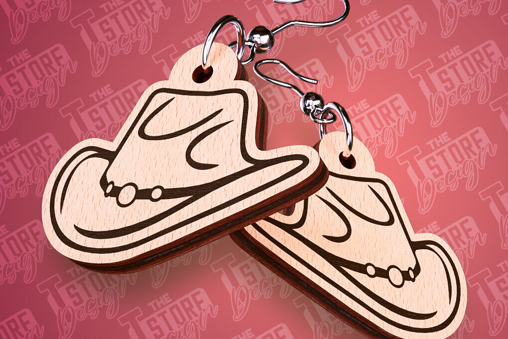 Σετ των 3 Intra απο ξύλο plywood 3mm-4mm πάχος – Western σκουλαρίκια | Αξεσουάρ Δίασταση  5x5 cm INTRAFABR-93012739