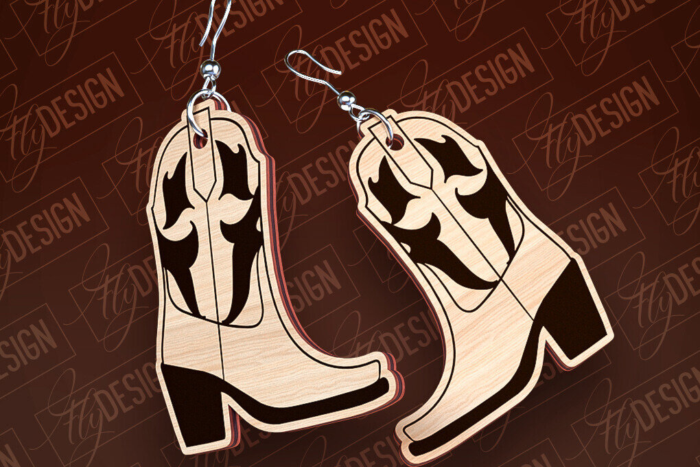 Σετ των 3 Intra απο ξύλο plywood 3mm-4mm πάχος – Western σκουλαρίκια | Αξεσουάρ Δίασταση  5x5 cm INTRAFABR-93238751