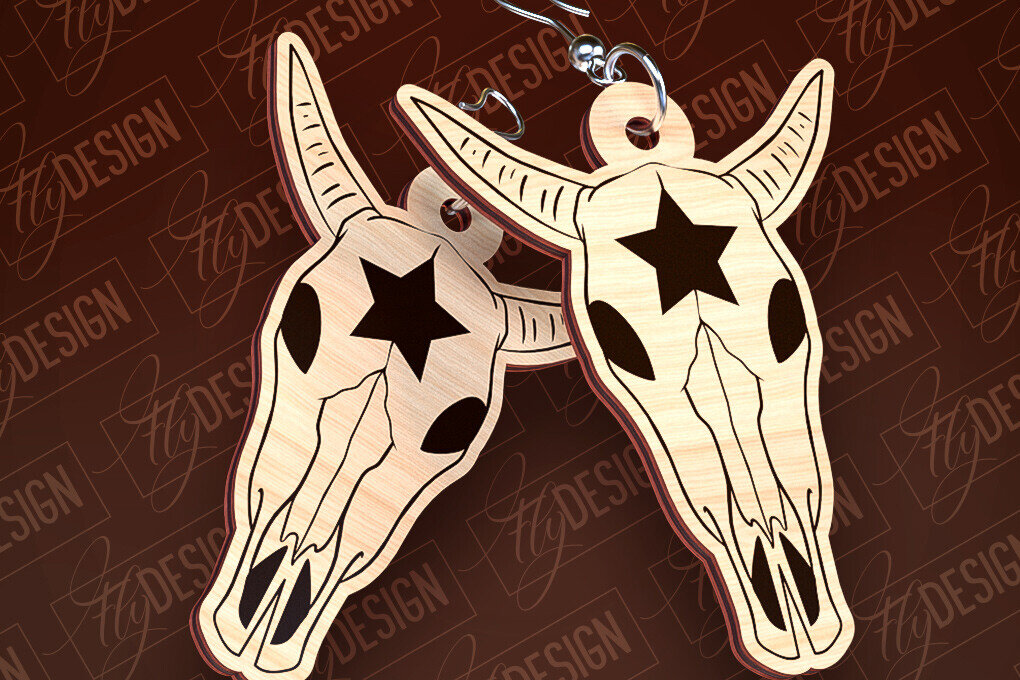 Σετ των 3 Intra απο ξύλο plywood 3mm-4mm πάχος – Western σκουλαρίκια | Αξεσουάρ Δίασταση  5x5 cm INTRAFABR-93238853