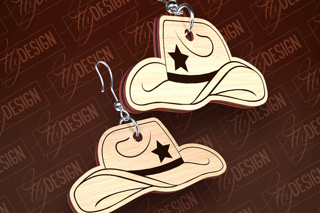 Σετ των 3 Intra απο ξύλο plywood 3mm-4mm πάχος – Western σκουλαρίκια | Αξεσουάρ Δίασταση  5x5 cm INTRAFABR-93238880