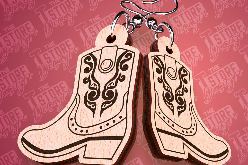 Σετ των 3 Intra απο ξύλο plywood 3mm-4mm πάχος – Western σκουλαρίκια | Αξεσουάρ Δίασταση  5x5 cm INTRAFABR-93012637