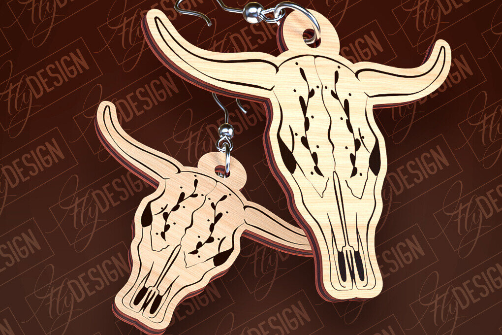 Σετ των 3 Intra απο ξύλο plywood 3mm-4mm πάχος – Western σκουλαρίκια | Αξεσουάρ Δίασταση  5x5 cm INTRAFABR-93238890