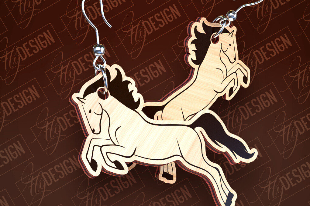 Σετ των 3 Intra απο ξύλο plywood 3mm-4mm πάχος – Western σκουλαρίκια | Αξεσουάρ Δίασταση  5x5 cm INTRAFABR-93238906