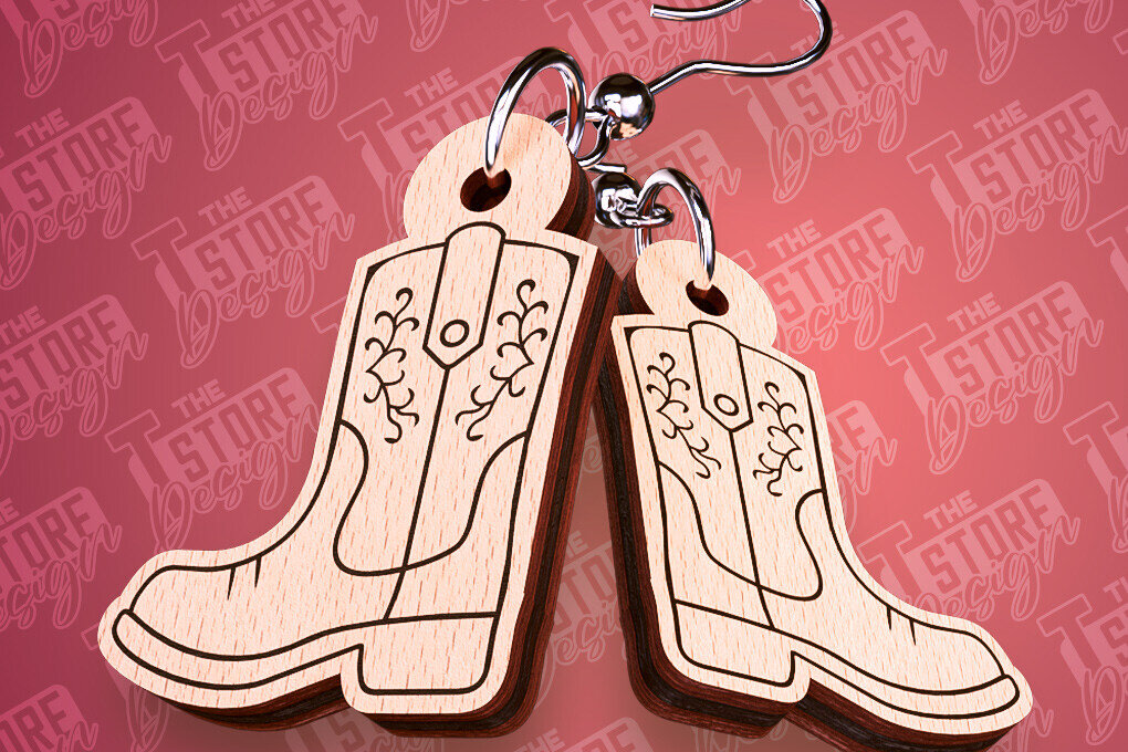 Σετ των 3 Intra απο ξύλο plywood 3mm-4mm πάχος – Western σκουλαρίκια | Αξεσουάρ Δίασταση  5x5 cm INTRAFABR-93012708