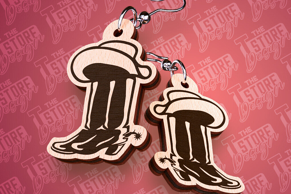 Σετ των 3 Intra απο ξύλο plywood 3mm-4mm πάχος – Western σκουλαρίκια | Αξεσουάρ Δίασταση  5x5 cm INTRAFABR-93012726