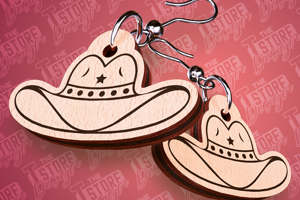 Σετ των 3 Intra απο ξύλο plywood 3mm-4mm πάχος – Western σκουλαρίκια | Αξεσουάρ Δίασταση  5x5 cm INTRAFABR-93012607