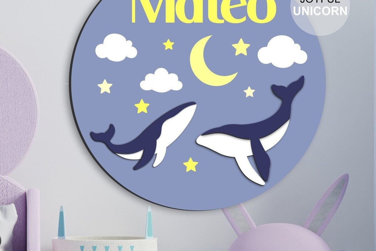 Σετ των 2 Intra απο ξύλο plywood 3mm-4mm πάχος – Αρχείο περικοπής στρογγυλής πινακίδας φυτωρίου φάλαινας Δίασταση  20x20 cm INTRAFABR-32714896