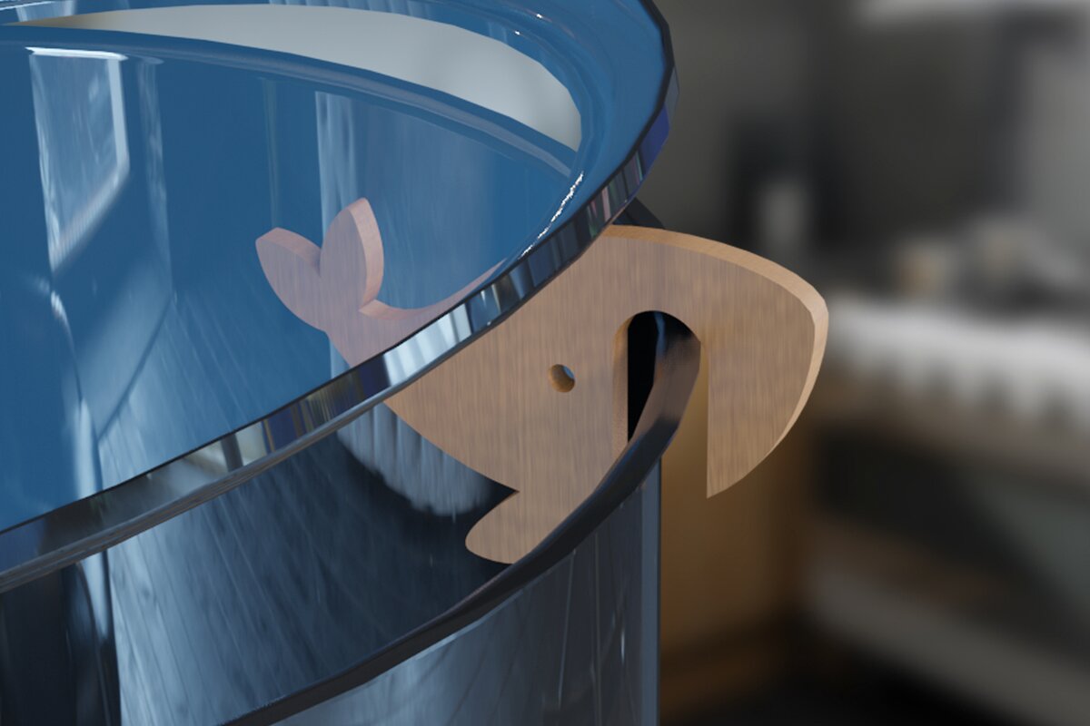 Σετ των 2 Intra απο ξύλο plywood 3mm-4mm πάχος – Φάλαινα. Pot Prop Δίασταση  20x20 cm INTRAFABR-79049619