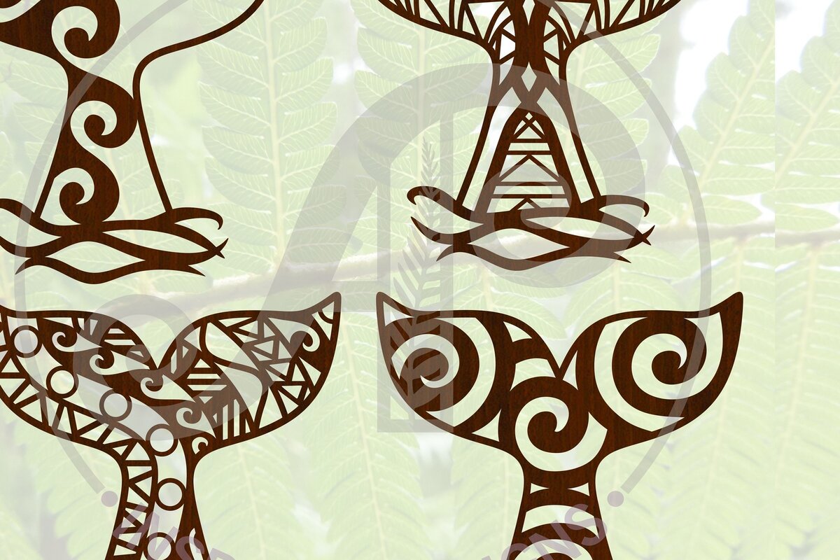 Σετ των 2 Intra απο ξύλο plywood 3mm-4mm πάχος – Αρχεία Cut Designs Whale Tail Δίασταση  40x30 cm INTRAFABR-68417454