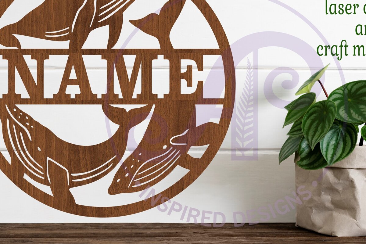 Σετ των 2 Intra απο ξύλο plywood 3mm-4mm πάχος – Λέιζερ εξατομικευμένης επιγραφής Wall Whales Δίασταση  20x20 cm INTRAFABR-81701504