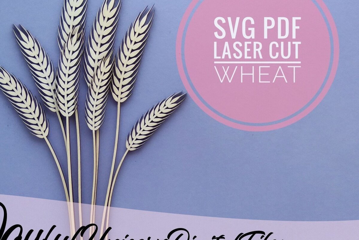 Σετ των 2 Intra απο ξύλο plywood 3mm-4mm πάχος – Αρχείο κοπής με λέιζερ Bundle Wheat Δίασταση  20x20 cm INTRAFABR-33473043