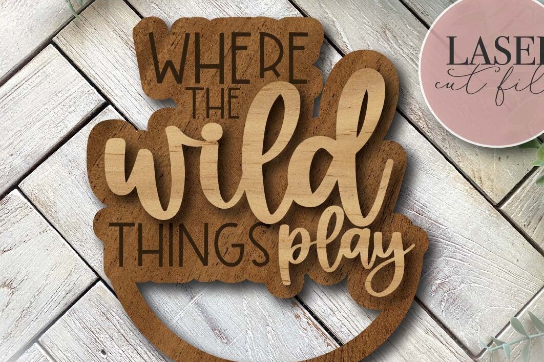Σετ των 2 Intra απο ξύλο plywood 3mm-4mm πάχος – Where the Wild Things, Playroom Δίασταση  20x20 cm INTRAFABR-75010181
