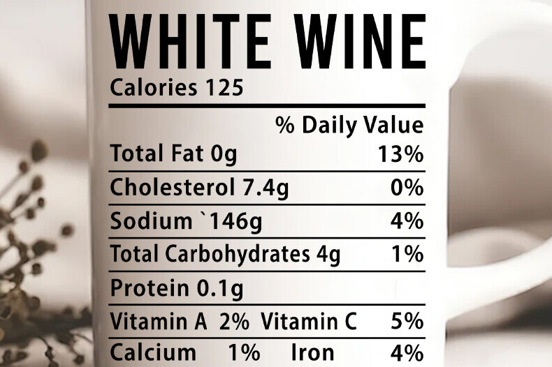 Σετ των 2 Intra απο ξύλο plywood 3mm-4mm πάχος – Στοιχεία Διατροφής Λευκού Οίνου Δίασταση  20x20 cm INTRAFABR-80647793