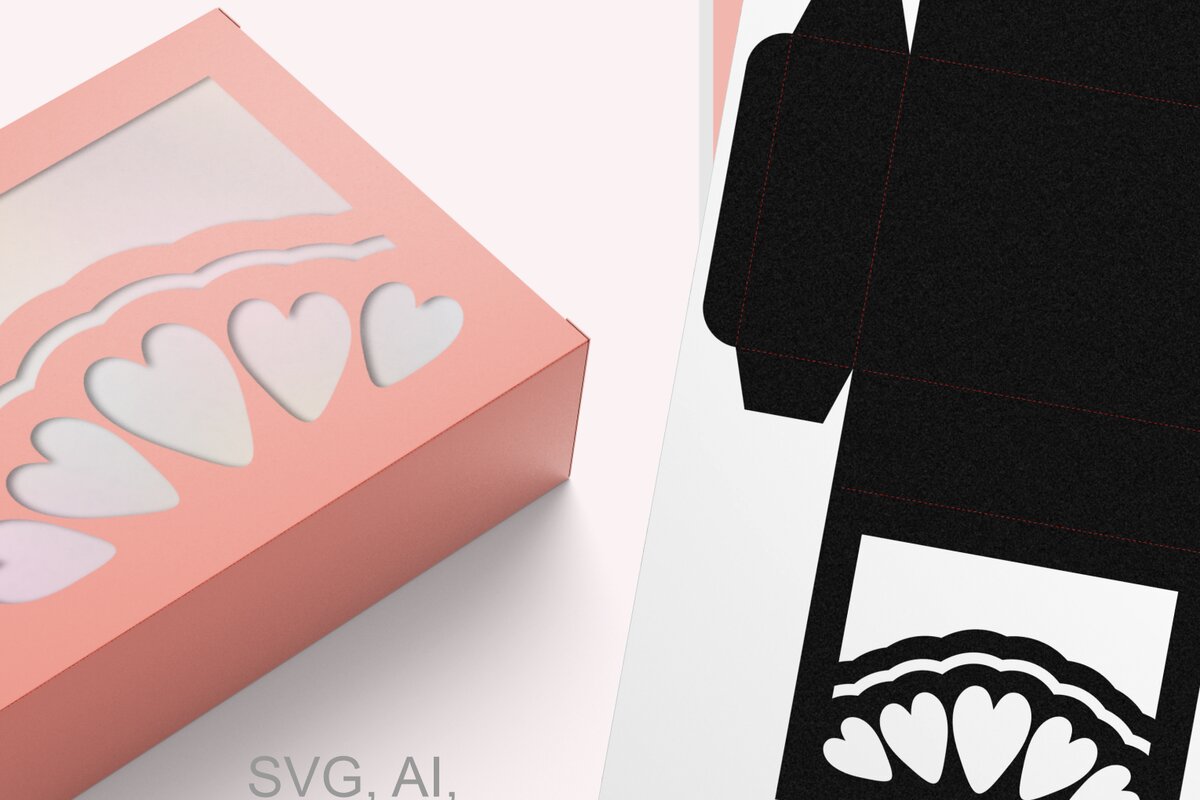 Σετ των 2 Intra απο ξύλο plywood 3mm-4mm πάχος – Φαρδύ παράθυρο με καρδιές ορθογώνιο κουτί Δίασταση  20x20 cm INTRAFABR-76077556