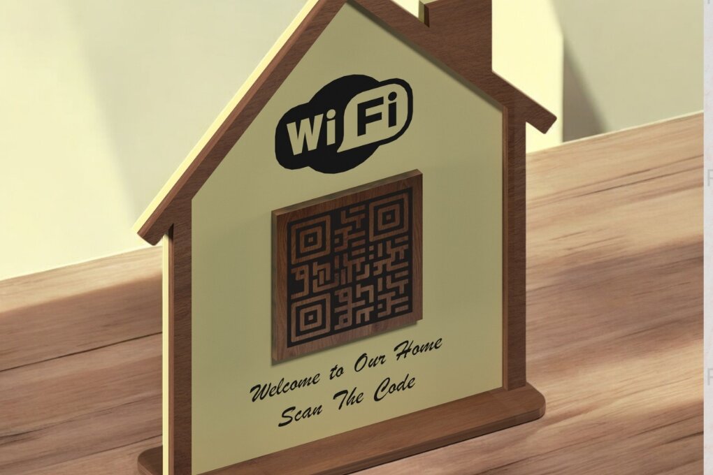 Intra απο ξύλο plywood 3mm-4mm πάχος – WiFi QR Code Sign Αρχείο 223 Δίασταση  40x30 cm INTRAFABR-118486858