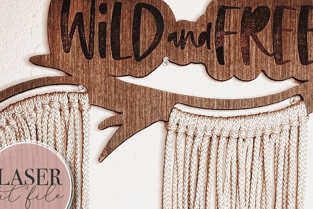 Σετ των 2 Intra απο ξύλο plywood 3mm-4mm πάχος – Wild and Free Macrame Laser Δίασταση  20x20 cm INTRAFABR-74859759