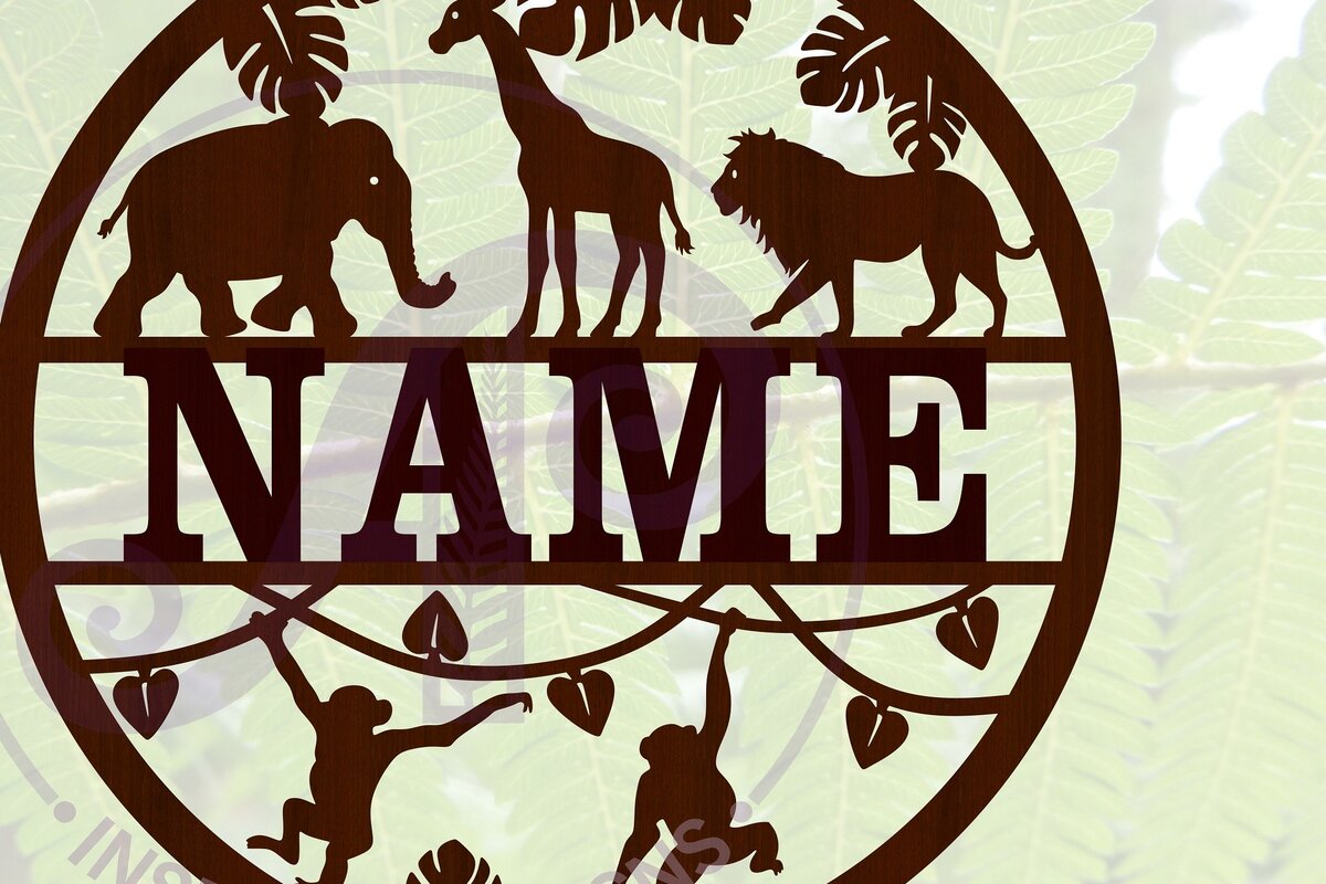 Σετ των 2 Intra απο ξύλο plywood 3mm-4mm πάχος – Αρχείο περικοπής Name Wild Animals Δίασταση  20x20 cm INTRAFABR-67500880