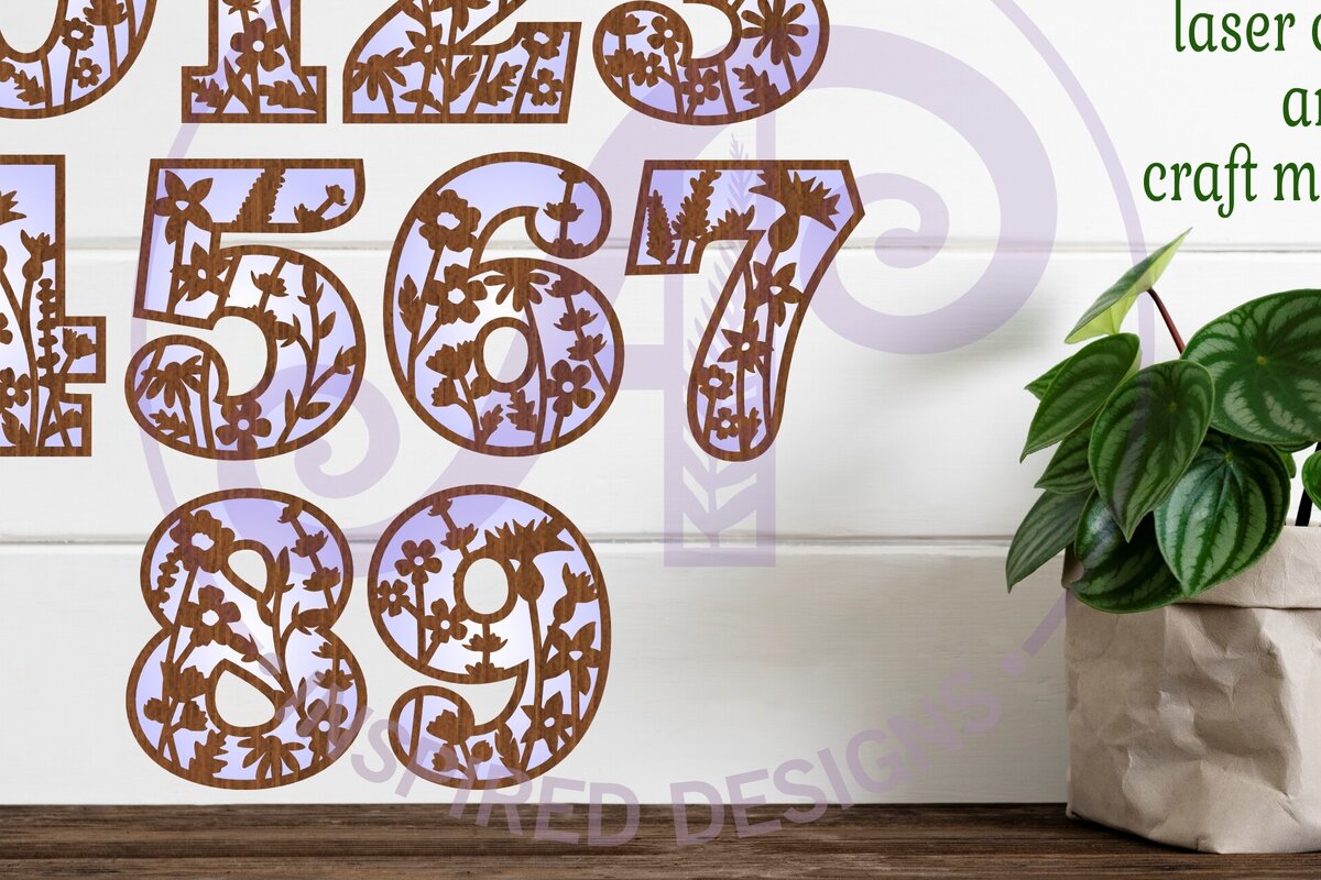 Intra απο ξύλο plywood 3mm-4mm πάχος – Άγριο λουλούδι αριθμός δύο επιπέδων τοίχου σημάδι Δίασταση  40x30 cm INTRAFABR-101136785