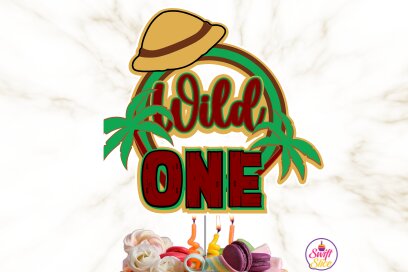 Σετ των 2 Intra απο ξύλο plywood 3mm-4mm πάχος – Wild One Layered Cake Topper Δίασταση  20x20 cm INTRAFABR-77423383