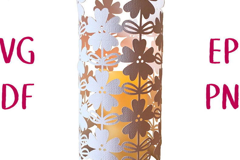 Σετ των 2 Intra απο ξύλο plywood 3mm-4mm πάχος – Φανάρι με δαντέλα Wild Rose Δίασταση  20x20 cm INTRAFABR-14346860