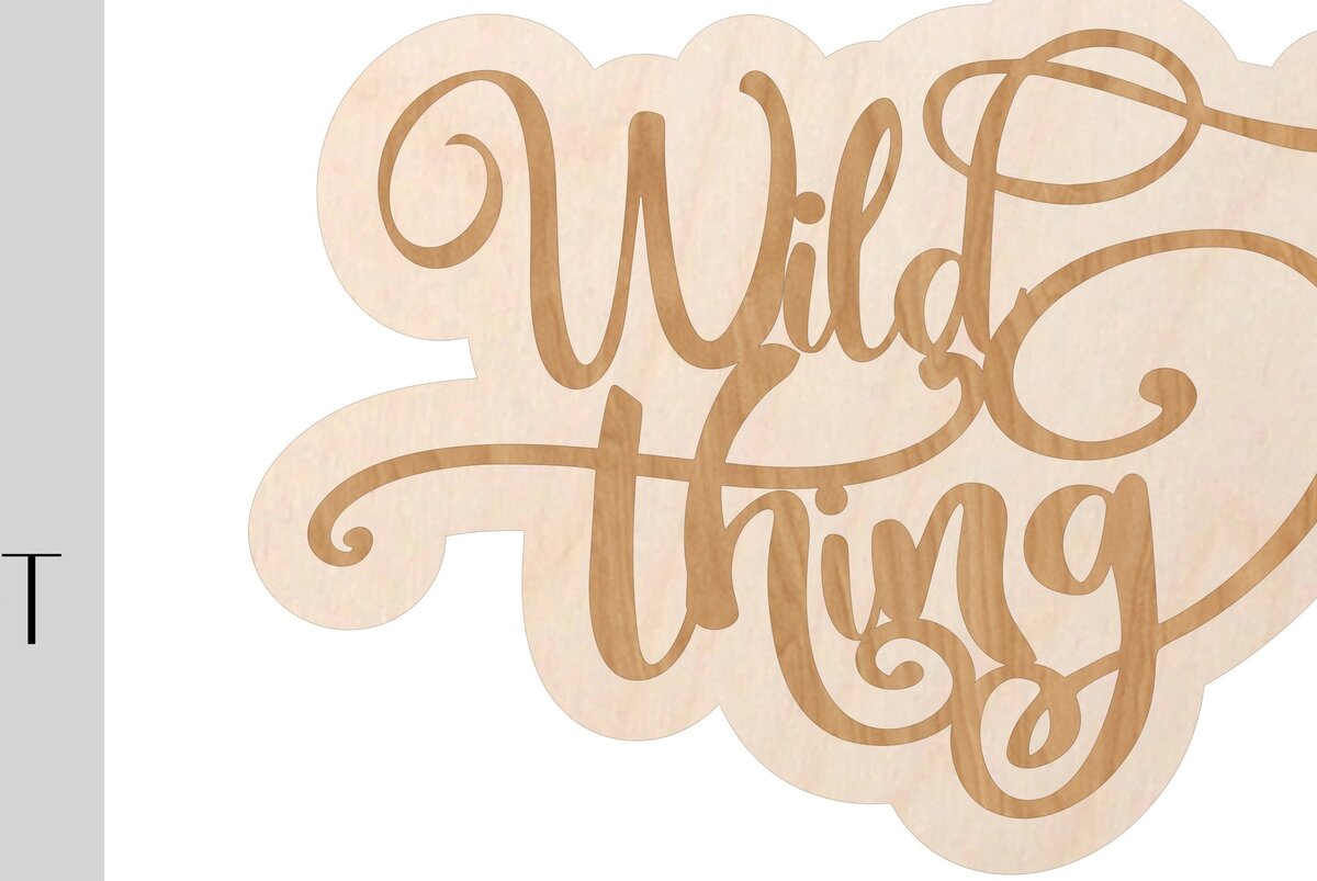 Σετ των 2 Intra απο ξύλο plywood 3mm-4mm πάχος – Πινακίδα Wild Thing για Laser Δίασταση  20x20 cm INTRAFABR-9768073