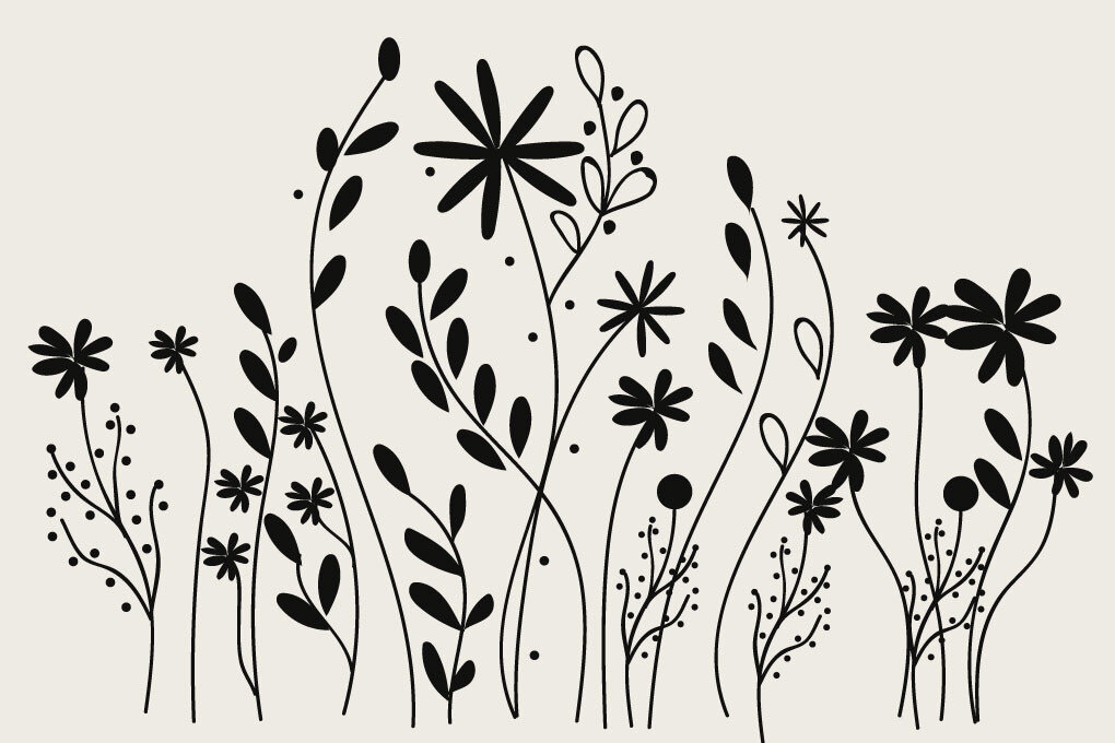 Σετ των 2 Intra απο ξύλο plywood 3mm-4mm πάχος – Πακέτο Wildflower Flower Δίασταση  20x20 cm INTRAFABR-62422058