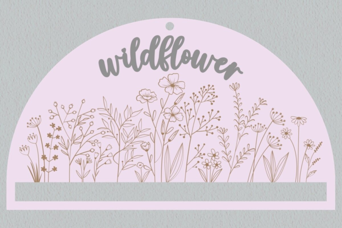 Σετ των 2 Intra απο ξύλο plywood 3mm-4mm πάχος – Wildflower Macrame Laser Δίασταση  20x20 cm INTRAFABR-29007692