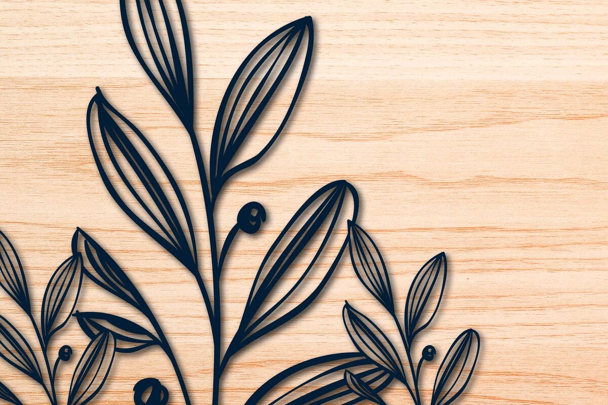 Intra απο ξύλο plywood 3mm-4mm πάχος – Wildflower Sign Laser/Paper Cut Δίασταση  40x30 cm INTRAFABR-60512588