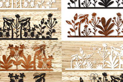 Intra απο ξύλο plywood 3mm-4mm πάχος – Πακέτο τέχνης τοίχου Wildflowers Cut Laser Δίασταση  40x30 cm INTRAFABR-89516855