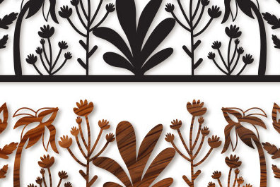 Σετ των 2 Intra απο ξύλο plywood 3mm-4mm πάχος – Wildflowers Art Wall Art Δίασταση  40x30 cm INTRAFABR-89516827