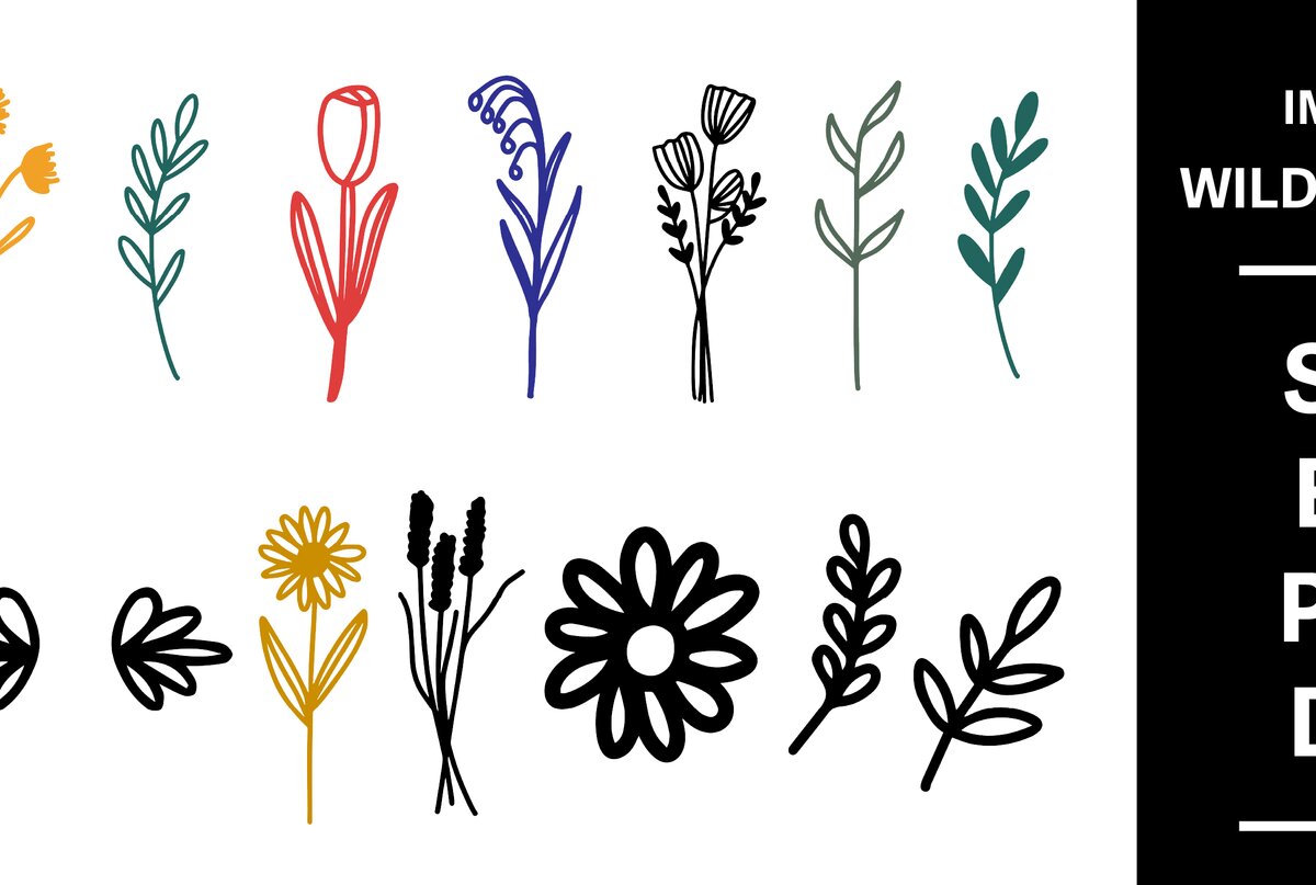 Σετ των 2 Intra απο ξύλο plywood 3mm-4mm πάχος – Πακέτο Wildflowers Δίασταση  20x20 cm INTRAFABR-119977678