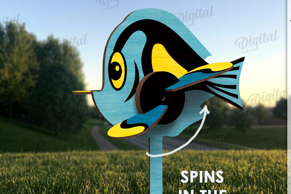 Σετ των 2 Intra απο ξύλο plywood 3mm-4mm πάχος – Windmill Garden Decor Cut Laser Δίασταση  20x20 cm INTRAFABR-123089632